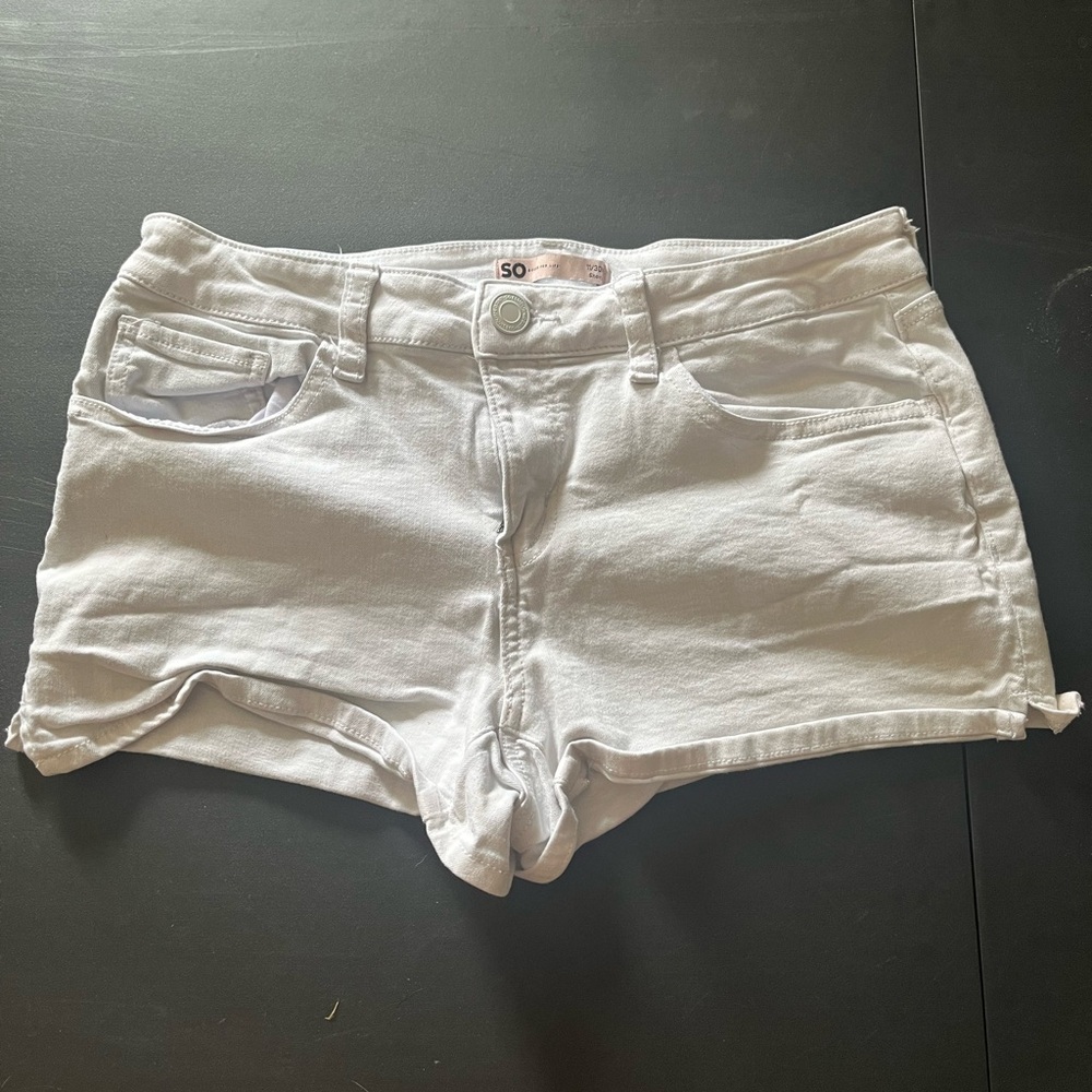 SO Women's Classic White Jean Shorts